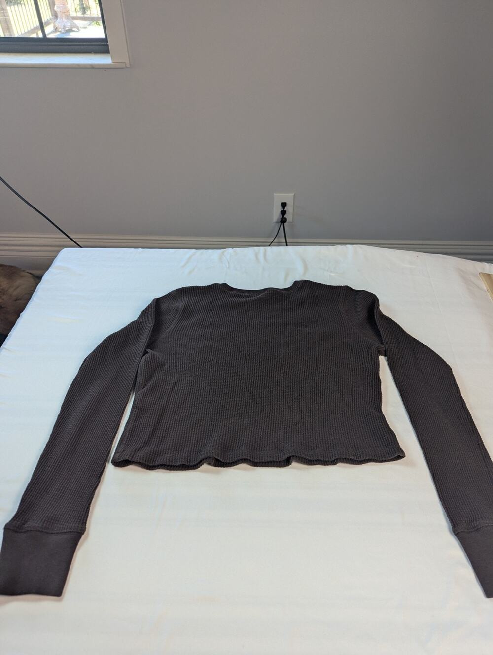 Chocolate Brown Henley S Cropped